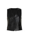 【送料無料】 ヘルムート ラング レディース タンクトップ トップス Cut-Out Croc-Embossed Leather Vest black