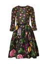 【送料無料】 キャロライナヘレラ レディース ワンピース トップス Mixed Floral Knee-Length Dress black multi