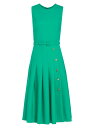 【送料無料】 オスカー デ ラ レンタ レディース ワンピース トップス Sleeveless Belted Midi-Dress jade