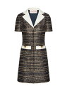 【送料無料】 ヴァレンティノ レディース ワンピース トップス Tweed Party Dress navy ivory gold