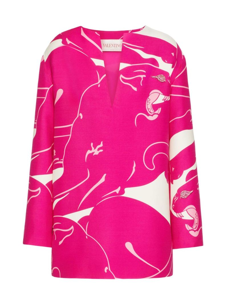 【送料無料】 ヴァレンティノ レディース ワンピース トップス Short Dress In Crepe Couture Panther pink white