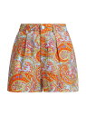 【送料無料】 ラジャンス レディース ハーフパンツ・ショーツ ボトムス Zahari Paisley Shorts light blue vintage paisley