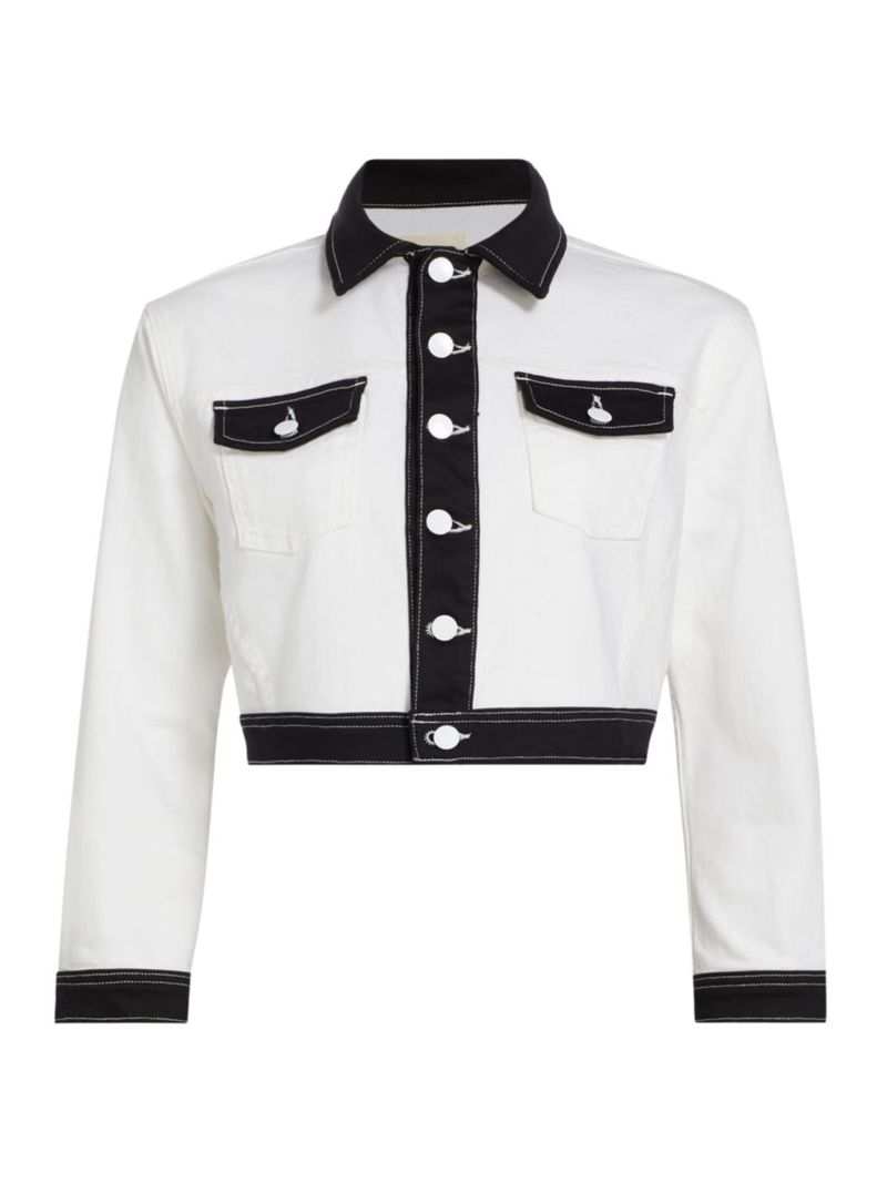 【送料無料】 ラジャンス レディース ジャケット ブルゾン アウター Koda Colorblock Crop Jacket white black