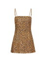 【送料無料】 ヴァレンティノ レディース ワンピース トップス Short Animalier Embroidered Organza Dress animal print beige