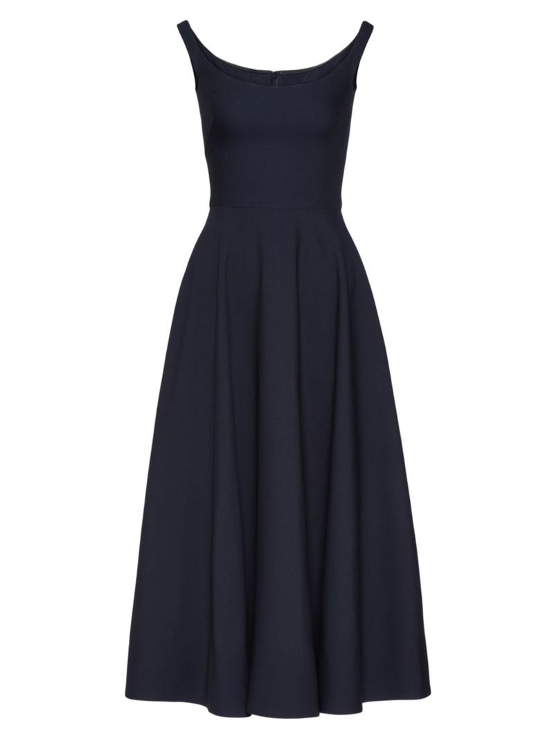 ̵ ƥ ǥ ԡ ȥåץ Crepe Couture Midi Dress navy