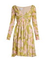 【送料無料】 ジャンバティスタ ヴァリ レディース ワンピース トップス Floral Silk Twist-Front Dress green multi