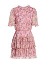 【送料無料】 サローニ レディース ワンピース トップス Ava Printed Silk Minidress mulberry blush