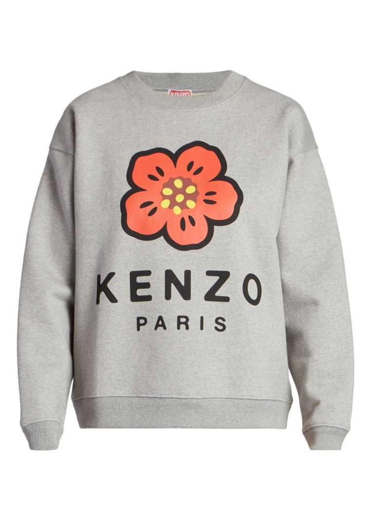 yz P][ fB[X p[J[EXEFbg AE^[ Poppy Graphic Crewneck Sweatshirt pearl grey