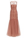 【送料無料】 アルベルタ フェレッティ レディース ワンピース トップス Crystal-Embellished & Tulle Mermaid Gown beige