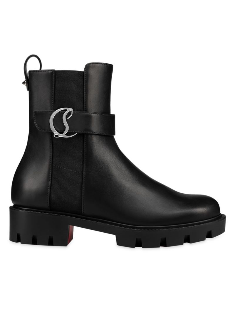 【送料無料】 クリスチャン・ルブタン レディース ブーツ・レインブーツ シューズ CL Chelsea Leather Lug-Sole Boots black