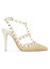 ̵ ƥ ǥ ѥץ 塼 Rockstud Raffia Pumps With Straps platinum