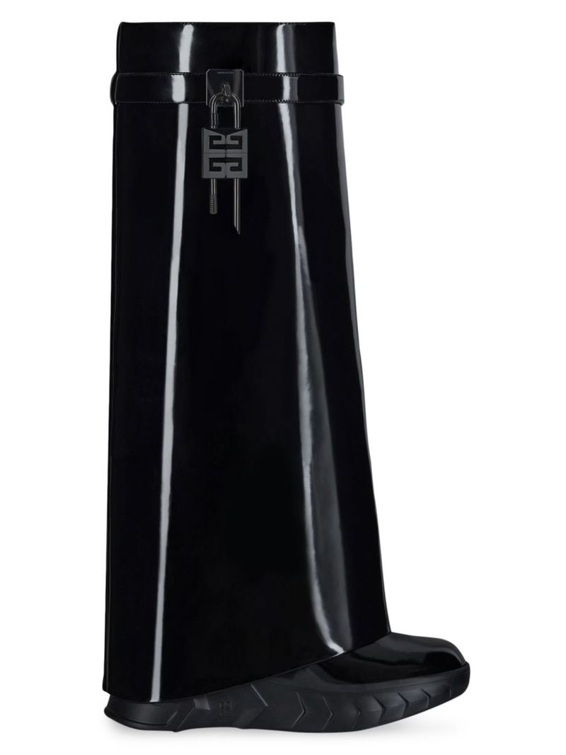 【送料無料】 ジバンシー レディース ブーツ・レインブーツ シューズ Shark Lock Biker Boots in Paten..