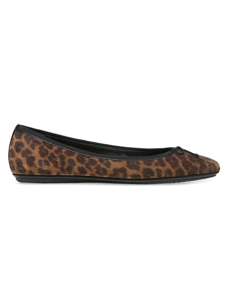 ̵ ˥ ٥ ǥ ѥץ 塼 Beatrix Animal-Print Suede Ballet Flats camel black