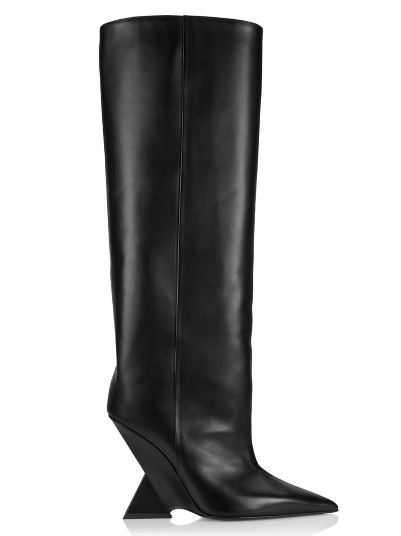 【送料無料】 ジ アティコ レディース ブーツ・レインブーツ シューズ Cheope 105MM Leather Knee-High Boots black