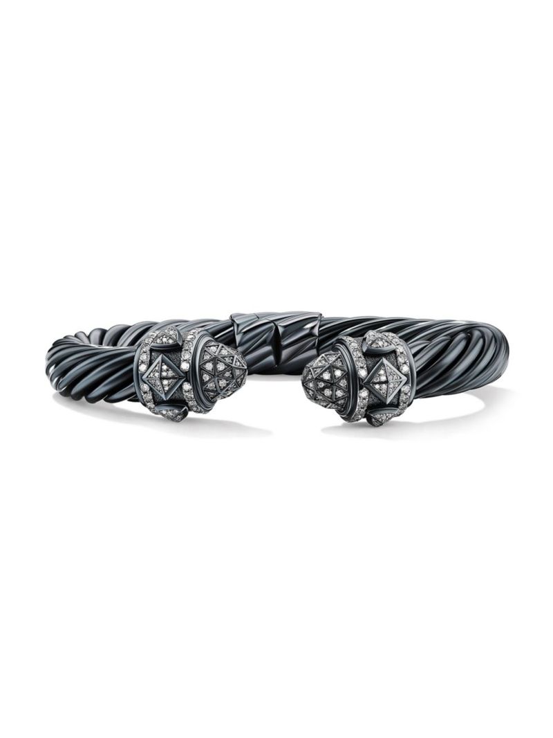  デイビット・ユーマン レディース ブレスレット・バングル・アンクレット アクセサリー Renaissance Bracelet In Blackened Sterling Silver With Pav&eacute Diamonds silver