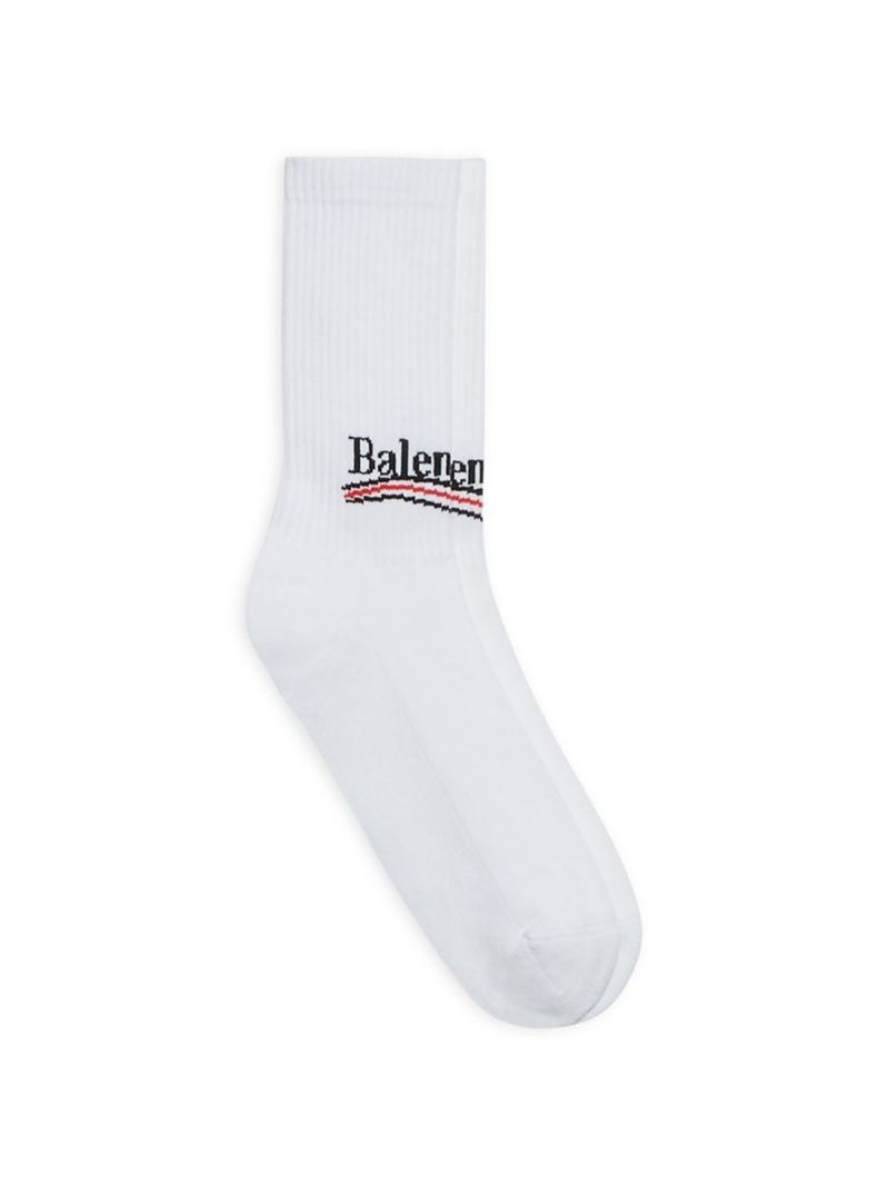 【送料無料】 バレンシアガ メンズ 靴下 アンダーウェア Political Campaign Tennis Socks white