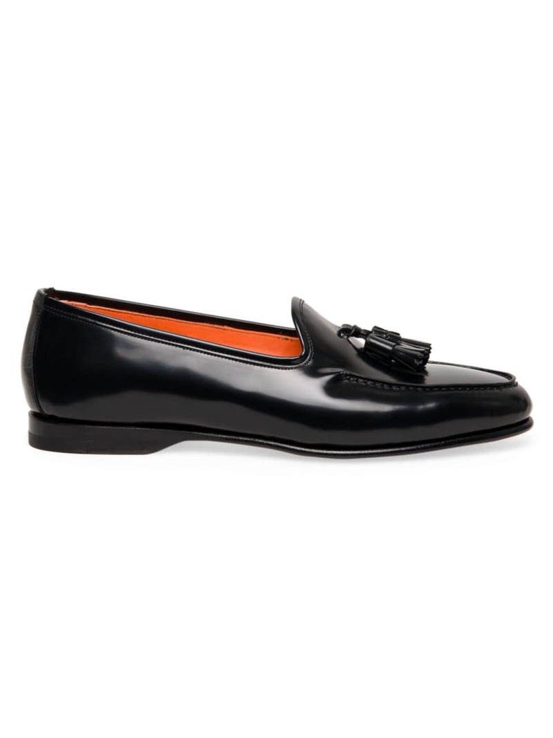 【送料無料】 サントーニ メンズ スリッポン・ローファー シューズ Andrea Tassel Loafers black