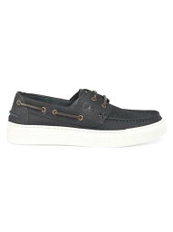 【送料無料】 バーブァー メンズ デッキシューズ シューズ Bosun Leather Boat Shoes navy