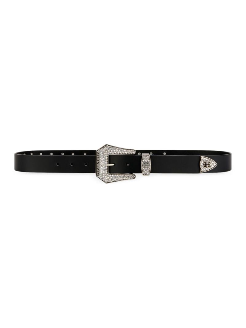 ジバンシー ベルト（メンズ） 【送料無料】 ジバンシー メンズ ベルト アクセサリー Cowboy Belt In Leather With Strass black