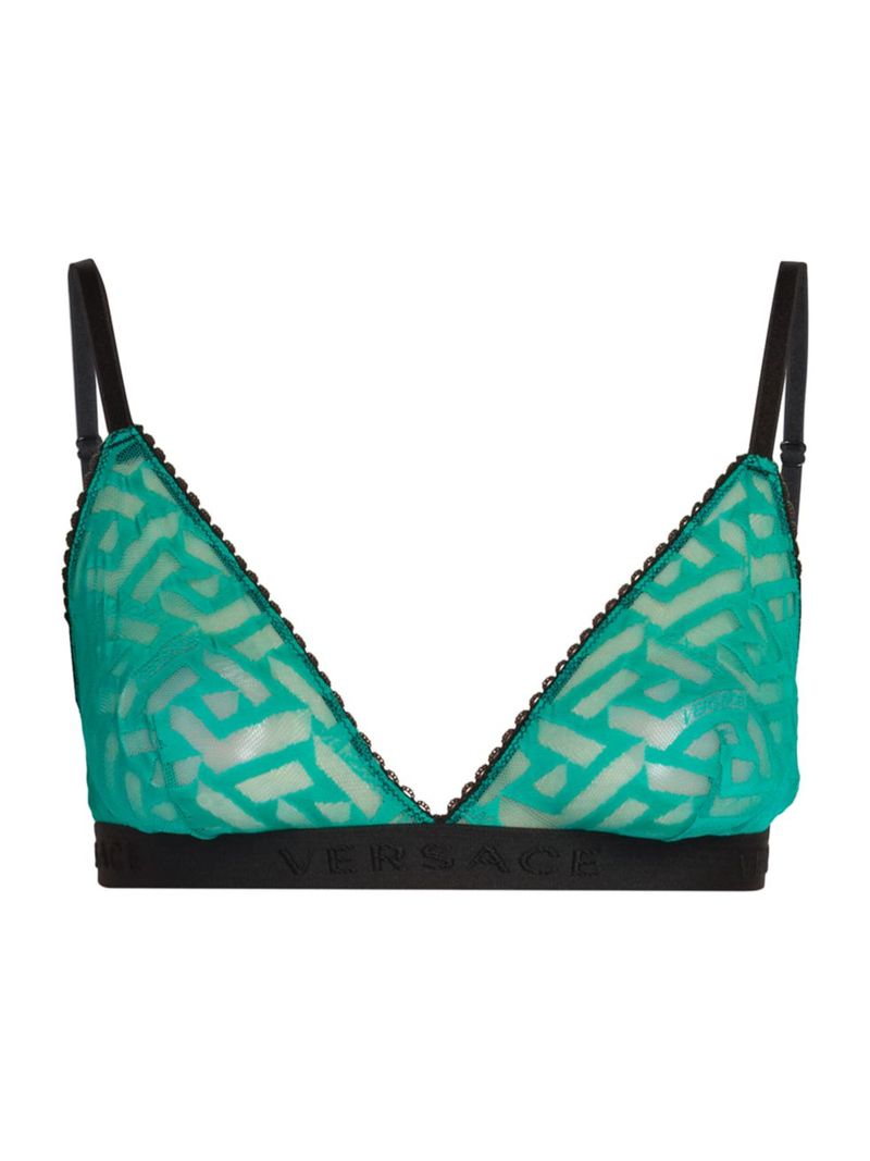 versace 【送料無料】 ヴェルサーチ レディース ブラジャー アンダーウェア Greca Signature Tulle Bralette turquoise