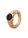 yz G}jG rRbL Y O ANZT[ Gold-Plated Onyx Leaves Ring gold