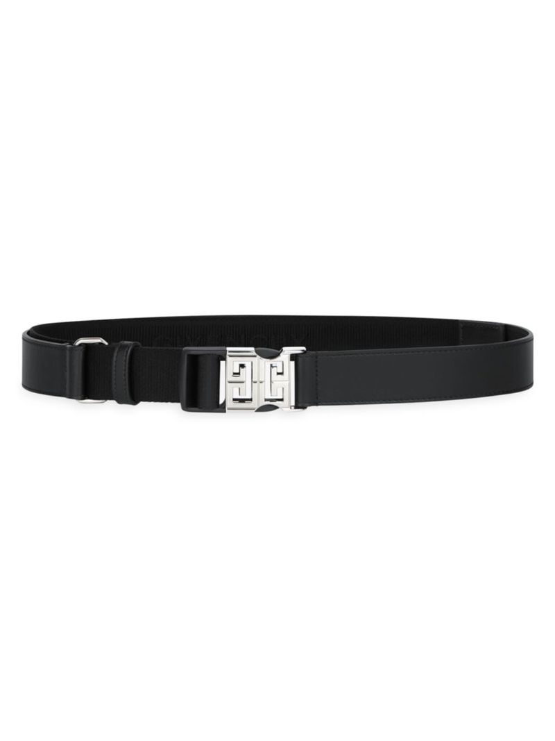 【送料無料】 ジバンシー メンズ ベルト アクセサリー 4G Belt in Leather and Canvas black