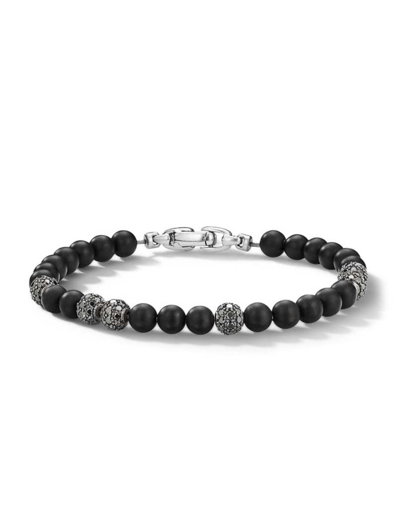 yz fCrbgE[} Y uXbgEoOEANbg ANZT[ Spiritual Beads Bracelet with Black Onyx and Pave Black Diamonds black onyx