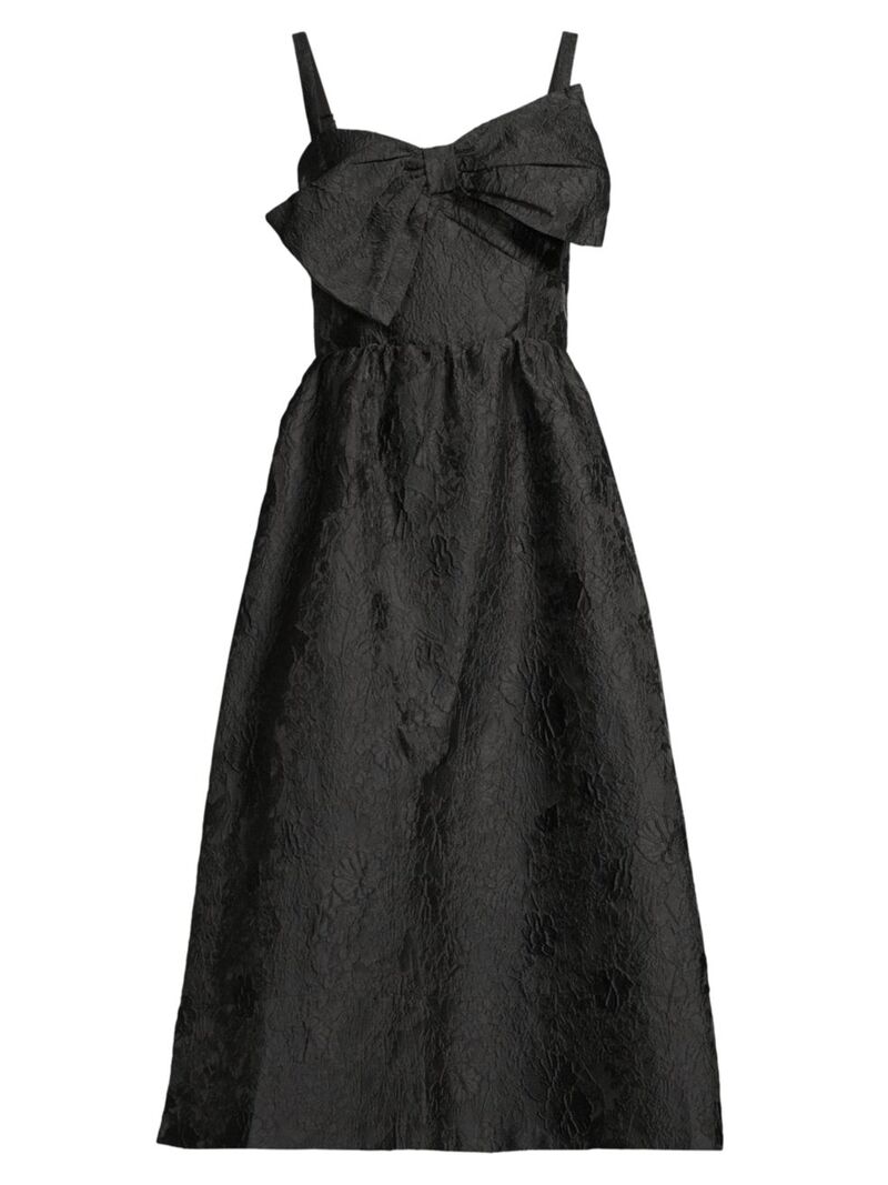 【送料無料】 リリーピュリッツァー レディース ワンピース トップス Ellara Jacquard Bow Midi-Dress onyx leaf