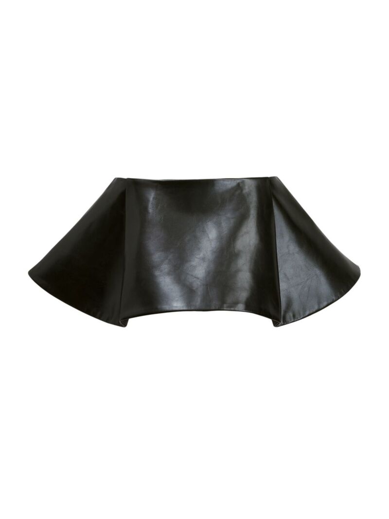 ̵  ǥ  ܥȥॹ Ralfa Leather Micro Miniskirt black