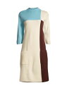 【送料無料】 フランセスバレンタイン レディース ワンピース トップス Annie Colorblocked Wool Shift Dress oyster light blue