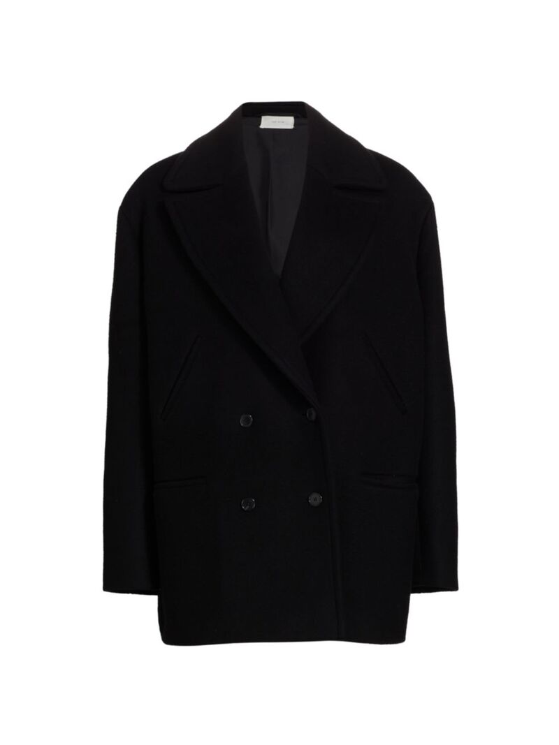 【送料無料】 ザ ロウ レディース ジャケット・ブルゾン アウター Atis Wool-Blend Peacoat black