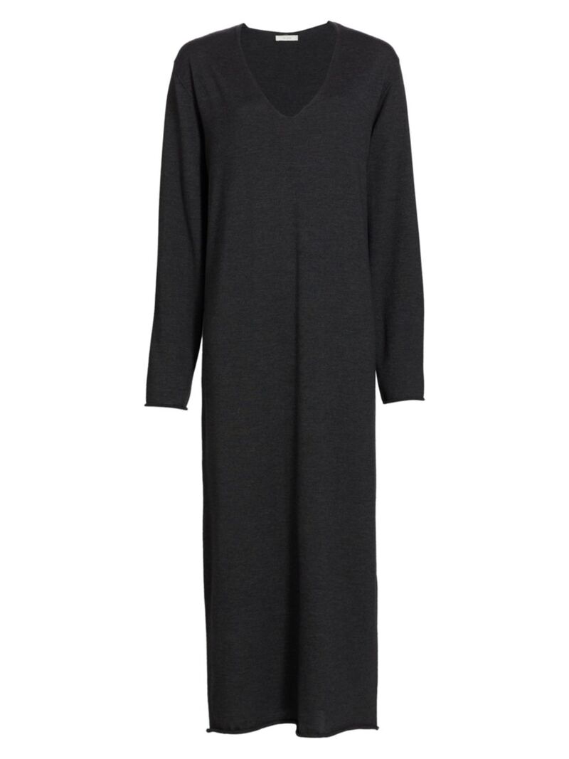 ̵   ǥ ԡ ȥåץ Dej Knit Long-Sleeve Maxi Dress anthracite
