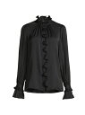 yz EK fB[X Vc uEX gbvX Michelle Silk-Blend Ruffled Blouse black