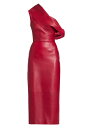【送料無料】 アレキサンダー・マックイーン レディース ワンピース トップス Leather One-Shoulder Midi-Dress blood red