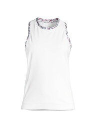 【送料無料】 ゼロリストリクション レディース タンクトップ トップス Coco Floral-Trim Active Tank white