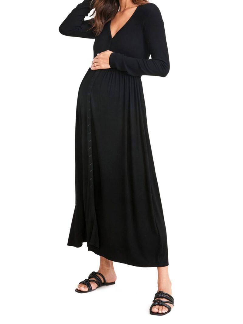 楽天ReVida 楽天市場店【送料無料】 ハッチ レディース ワンピース トップス The Softest Rib Maternity Nursing Friendly Dress black