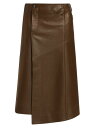 【送料無料】 プロエンザショラー レディース スカート ボトムス Nappa Leather Wrap Midi-Skirt chestnut