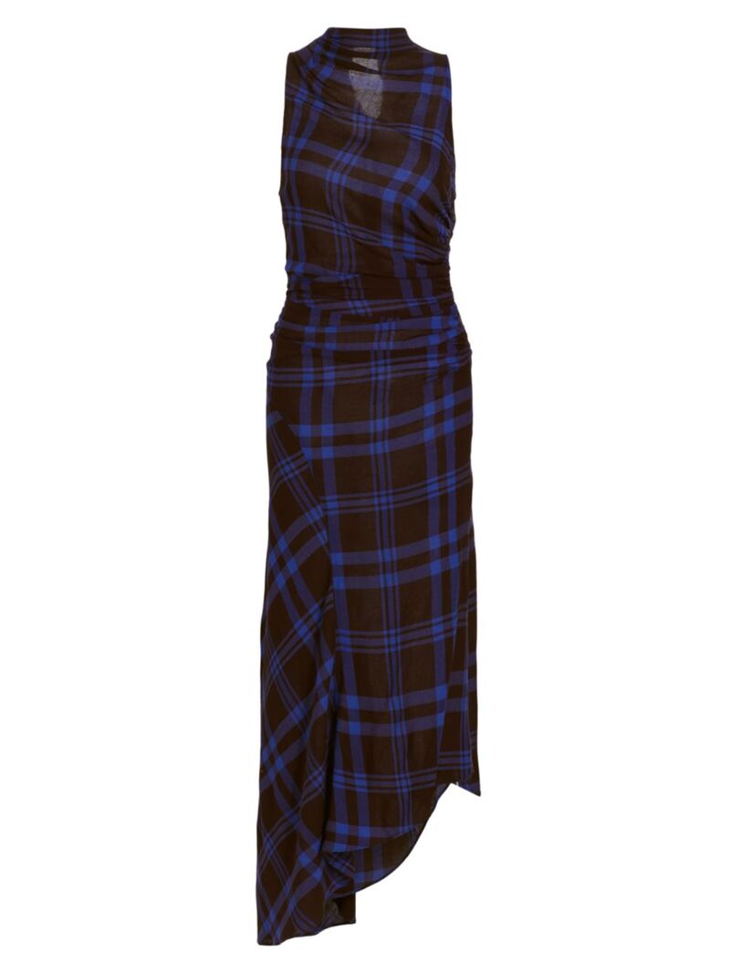 【送料無料】 エーエルシー レディース ワンピース トップス Iggy Plaid Ruched Maxi Dress brown royal