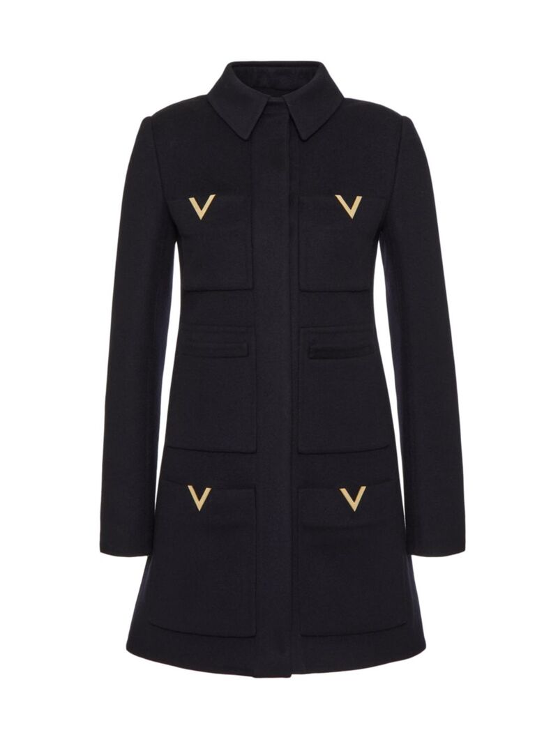 【送料無料】 ヴァレンティノ レディース ジャケット・ブルゾン アウター Compact Drap Coat navy