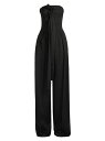 【送料無料】 ロエベ レディース ジャンプスーツ トップス Pleated Tie-Bustier Strapless Jumpsuit black