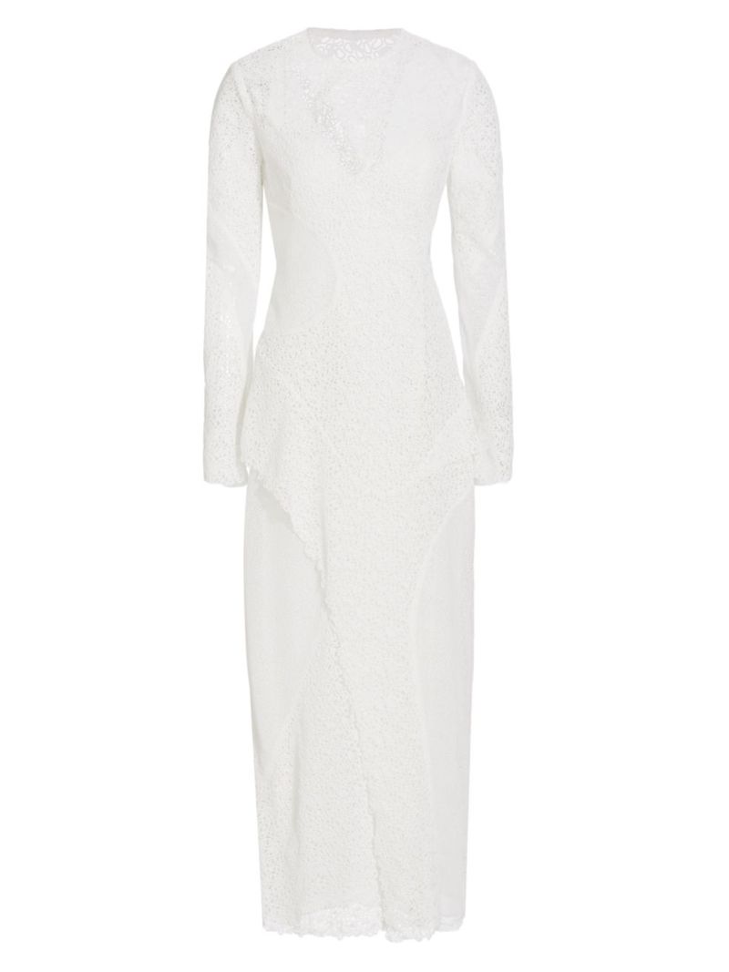 【送料無料】 プロエンザショラー レディース ワンピース トップス Re-Edition Embroidered Lace Gown white