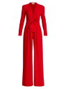 【送料無料】 エーエルシー レディース ジャンプスーツ トップス Kieran II Belted Crepe Wide-Leg Jumpsuit garnet