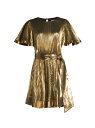 ミリ― 【送料無料】 ミリー レディース ワンピース トップス Lumi Pleated Lame Minidress gold