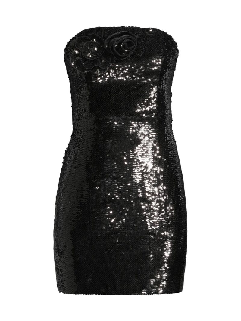 ミリ― 【送料無料】 ミリー レディース ワンピース トップス Sascha Strapless Sequin Rosette Minidress black