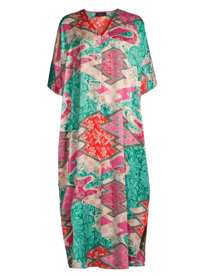 【送料無料】 ナトリ レディース ナイトウェア アンダーウェア Orient Express Geometric Caftan teal combo