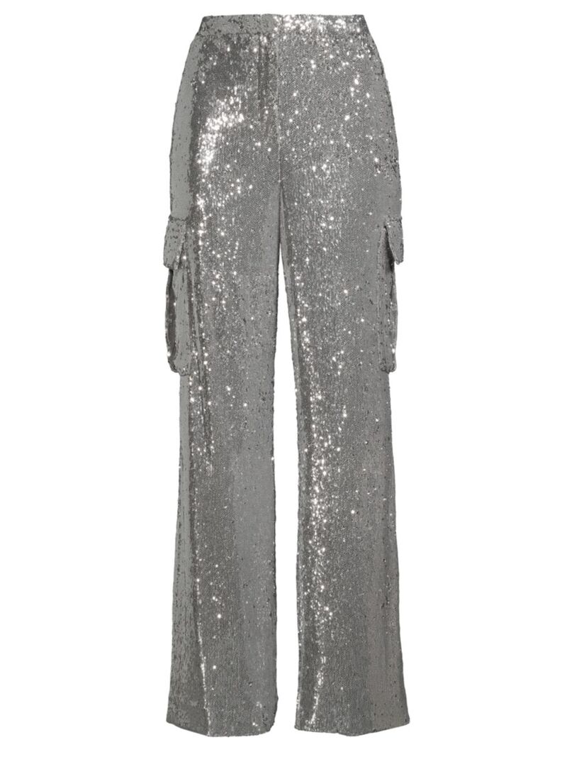 ̵ ߥ꡼ ǥ 奢ѥ ѥ ܥȥॹ Saison Sequins Cargo Pants silver