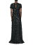 ̵ 饤ʥإ ǥ ԡ ȥåץ Sequined Short-Sleeve A-line Gown black