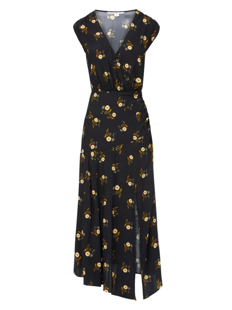 【送料無料】 ヴェロニカ ベアード レディース ワンピース トップス Wixson Silk-Blend Floral Midi-Dress black multi