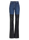 【送料無料】 ラジャンス レディース デニムパンツ ジーンズ ボトムス Ruth Mixed-Media Flare Jeans magnolia black coated