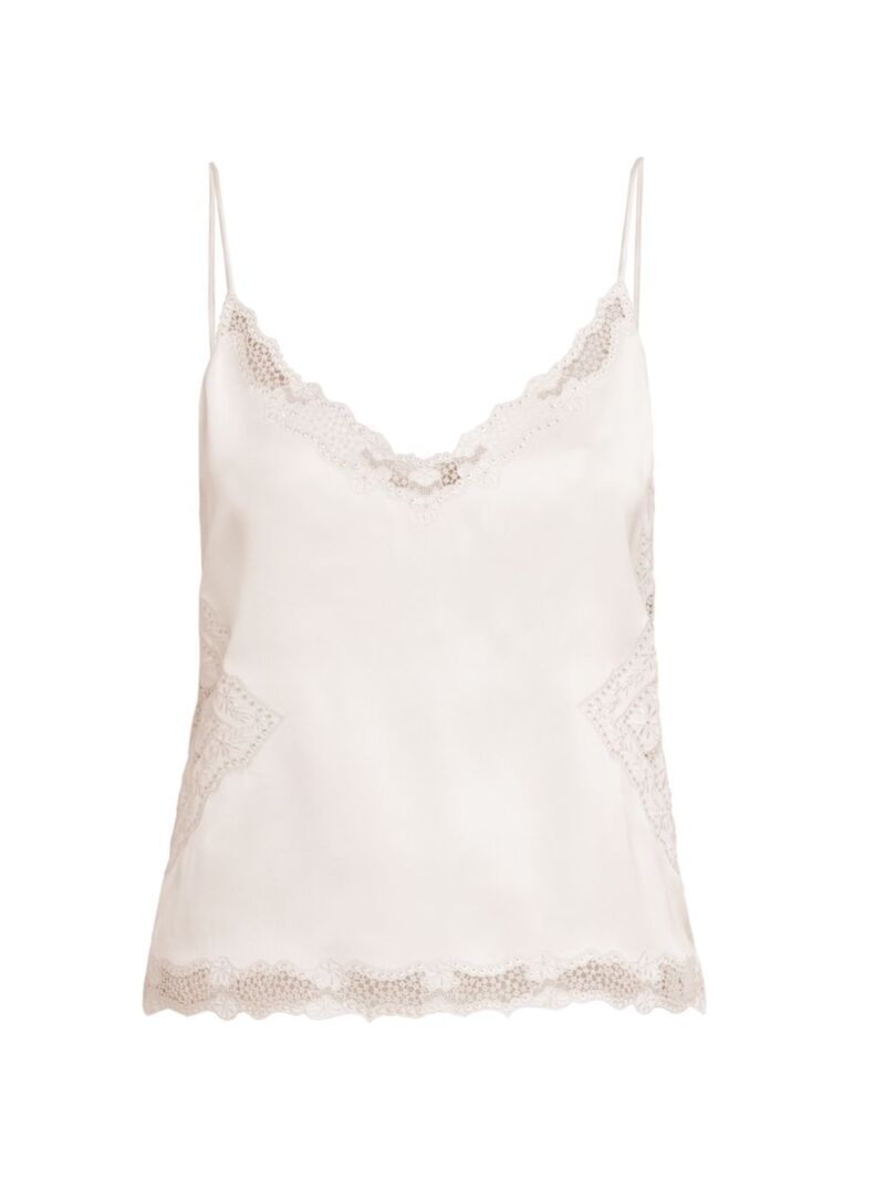 【送料無料】 ロロピアーナ レディース タンクトップ トップス Amaray Silk Satin & Lace Camisole almond blossom